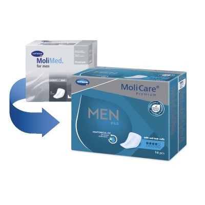 Nové balení inkontinenčních pomůcek pro muže MoliCare Men
